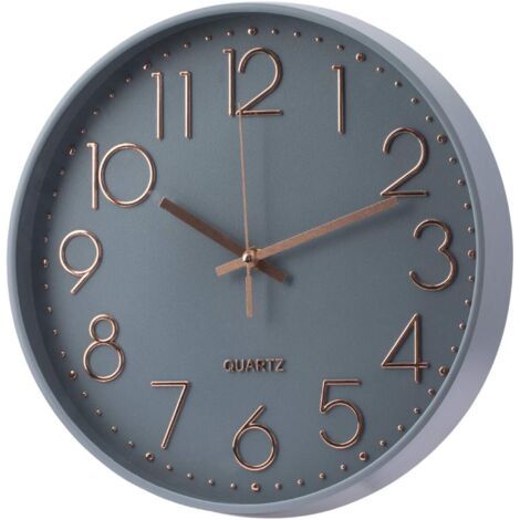 Horloge murale à piles silencieuse sans tic-tac, horloge murale de 12 pouces, design à quartz moderne, décorative, pour cuisine et bureau (1/4)
