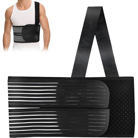 Ceinture Thoracique Cote Casse, Ceinture pour Côte Cassée, Sangle Cage Thoracique Nervurée, Bandage Nervuré Cassé, Ceinture Élastique pour les Côtes 80-115 cm pour Hommes et Femmes (1/5)