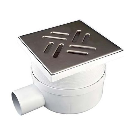 CHIUSINO SIFONATO TELESCOPICO LATERALE  PLASTICA ACCIAIO CM 15,0X15,0 H.CM 7/11 MM 50