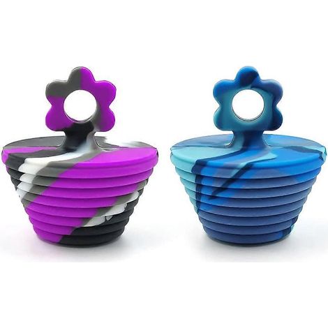 Lot de 2 bouchons de vidange en silicone pour douche (camouflage bleu et violet) (1/5)