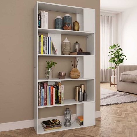 vidaXL Estantería/divisor madera contrachapada blanco 80x24x159cm (1/5)
