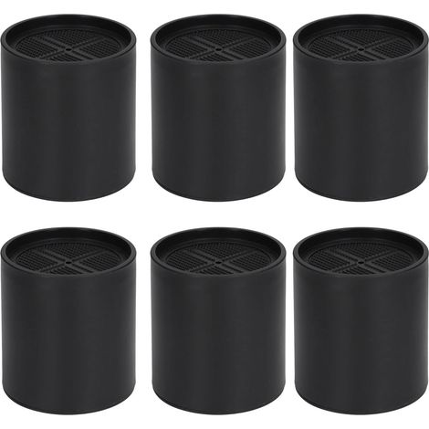 Bed Risers Cylindrical Stackable Plastic Bed Risers 4 Inch Raised Bed Blocks Sofa Lifts Table Desk Legs Set of 6 (1/5)