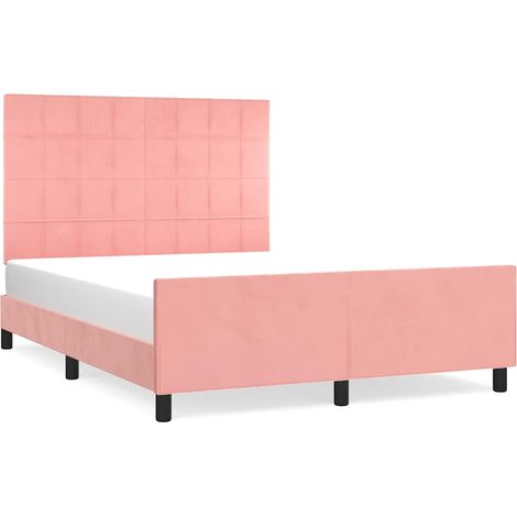 Maison Exclusive - Giroletto con Testiera Rosa 140x190 cm in Velluto (1/5)
