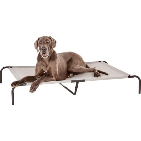 Chien Lit surélevé et rafraîchissant pour animaux de compagnie, Fer, XL taille, Gris, L 153 x l 94 x H 23 cm (1/5)