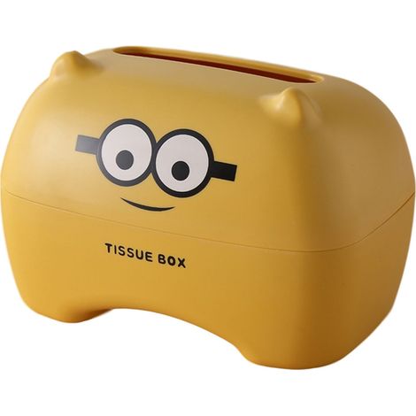 Boîte à Mouchoirs Créative en Forme d'Animal - Distributeur de Tissus Portable Décoratif pour Maison - Modèle Mignon Jaune (1/5)