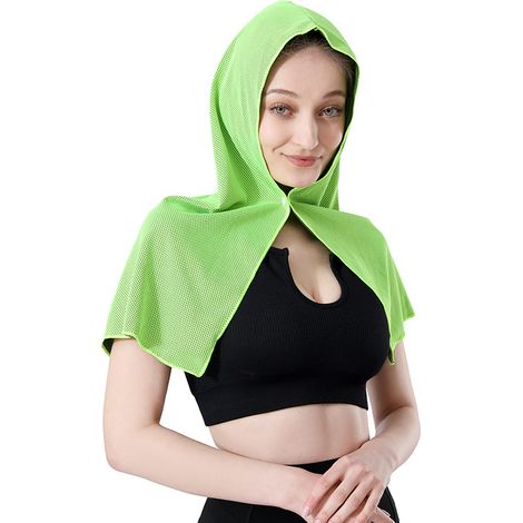 Serviette à capuche rafraîchissante Serviette de refroidissement absorbante pour femme Protection UV rafraîchissante pour le cyclisme, les sorties décontractées, le sport, la plage, les (1/5)