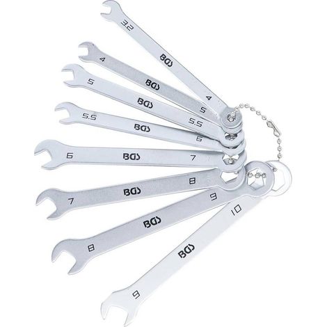 Jeu de Clés Mixtes Extra Fines 4-10 mm - 8 pcs - Précision et Polyvalence, Acier, Zones Difficiles - D-Work (1/5)