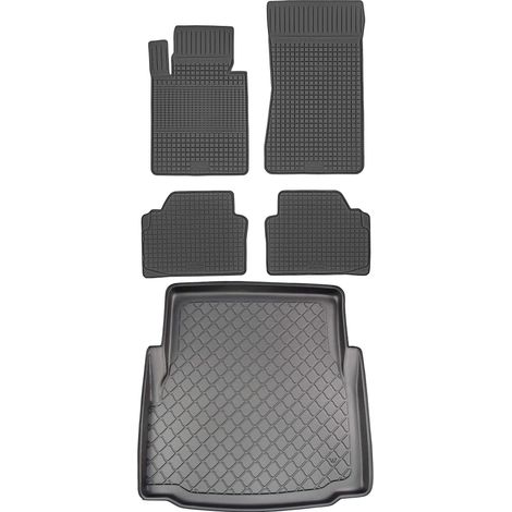Juego de alfombrillas de goma para coche y alfombrilla para maletero para BMW Serie 3 E46 Sedán (1998-02.2005).