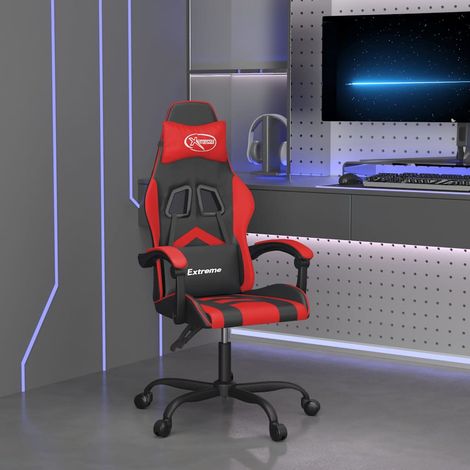 vidaXL Silla gaming cuero sintético negro y rojo (1/5)
