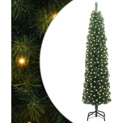 Sapin de Noël artificiel vert, 180 cm de haut, en PVC, acier et plastique. (1/5)