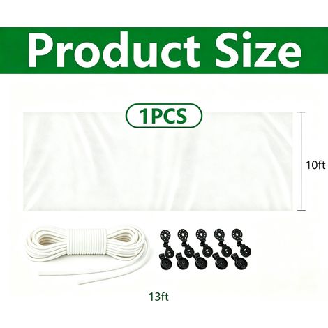 Voile d'hivernage 41 g/m², protection contre le gel pour potager et légumes, Composition : 3 × 6 m, avec 10 clips et 6 m de corde blanche, Couleur : blanc (1/5)