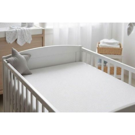 Draps Housse - 60x120 cm - Pour Lit Bébé - 100% Coton Jersey - Blanc - Extensibles - Lot De 3 (1/5)