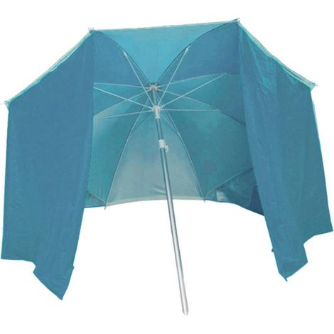 Marbueno Sombrilla Nylon con Paraviento Aluminio Color Surtido 200 cm Playa y Piscina