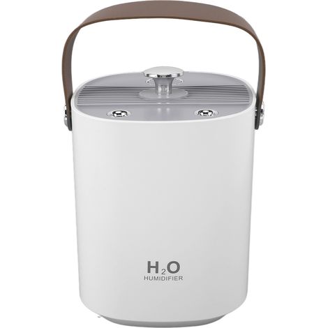 Humidificateur d'air à double pulvérisation 1,2 L avec veilleuse, alimenté par USB, grande capacité, à poser sur une table, idéal pour la chambre, le bureau ou le coin lecture (blanc).