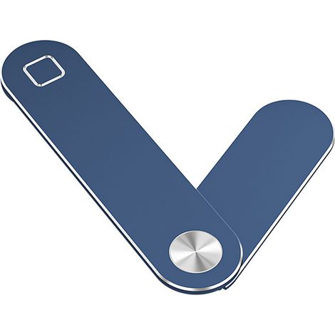 Support magnétique pour téléphone portable en alliage d'aluminium, fixation latérale sur écran d'ordinateur portable, réglable, bleu foncé, portable. (1/5)