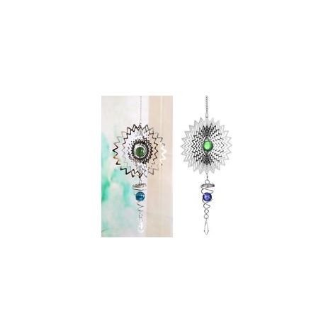 Carillon éolien en acier inoxydable - Fleur en cristal miroir - avec crochet (1/5)