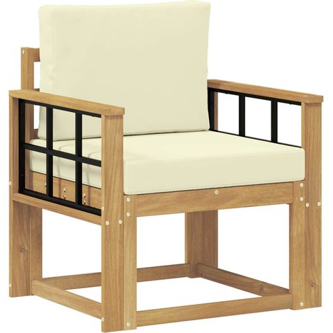 2 Stück Outdoor-Sofagarnitur Polyester Weiß und Creme vidaXL