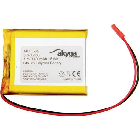 Pacco batteria x Batteria ricaricabile speciale Akyga LP405063 LiPo 3.7 V 1400 mAh