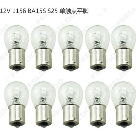 Ampoule de feu arrière de voiture 12V 1156 BA15S S25, ampoule de frein, ampoule de clignotant, lampe halogène, lumière blanc chaud