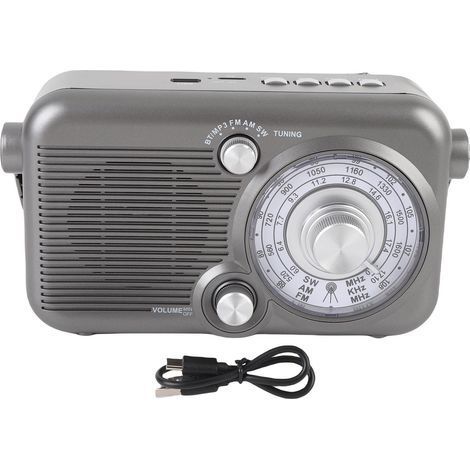 Portable AM/FM Radio, Retro Style, SW Band, Bluetooth 5.3, with U disk playback, for phones and tablets (1/5)