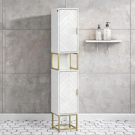 Armoire de rangement blanc en MDF 30 x 30 x 170,7 cm (1/5)
