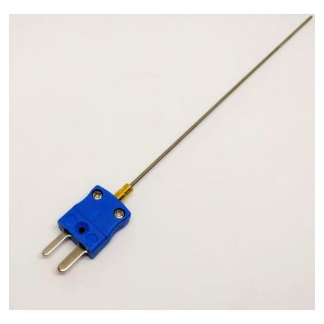 Thermocouple type K Ø 3mm, L 1000mm, +1100°C max à Fiche mâle miniature ( Prix pour 1 )