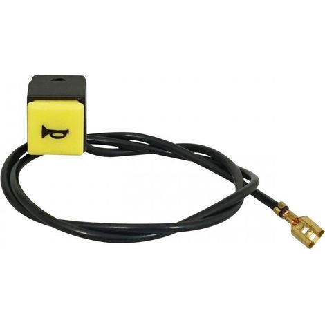 Bouton poussoir de klaxon noir et jaune pour mobylette Piaggio 50 (1/4)