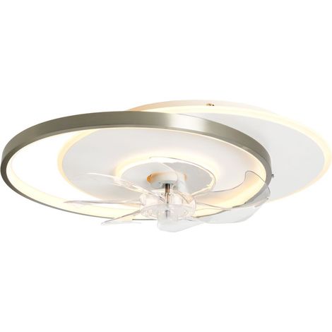 Litecraft Pavana LED Dimmable Ceiling Fan Light - Satin Nickel (1/5)