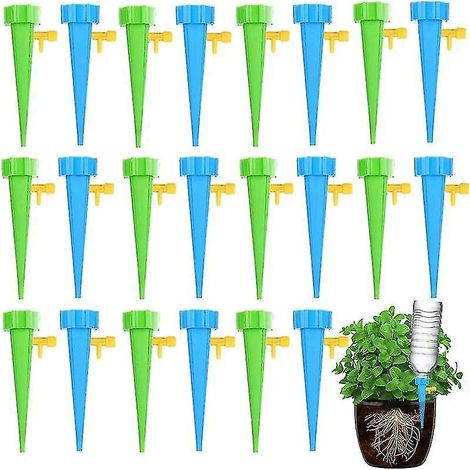 Packung mit 40 automatischen Tropfbewässerungsflaschen mit Ventilen für Pflanzen, Garten, drinnen und draußen, Blumentöpfe.
