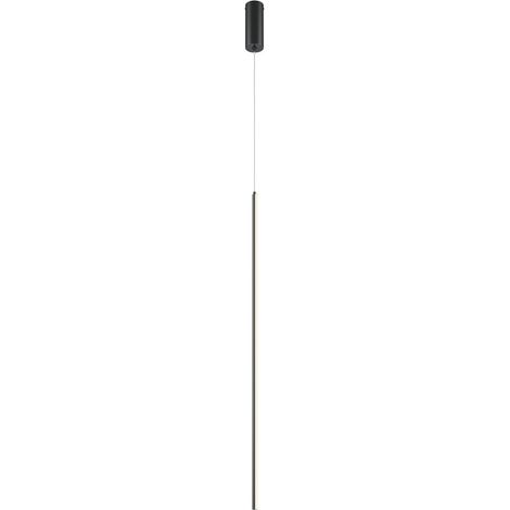 Maytoni Halo Plafonnier moderne long et fin, noir, 750 lm, abat-jour blanc