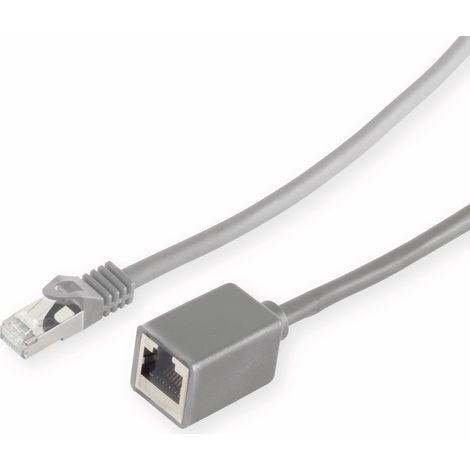 Extension de câble patch RJ45 S-IMPULS, 1,0 m, gris, câble brut CAT.7