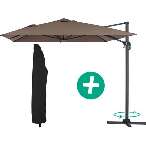Parasole decentrato da giardino Alu "Sun 4" - Rettangolo - 3 x 4 m - Talpa + Copertura protettiva (1/4)