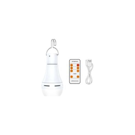 USB Ampoule Rechargeable Avec Télécommande, 7W LED Ampoules Batterie , E27 Tactile Dimmable Ampoule Avec Fonction de Synchronisation, Extérieur Camping Ampoule De Secours Avec Crochet (1/4)