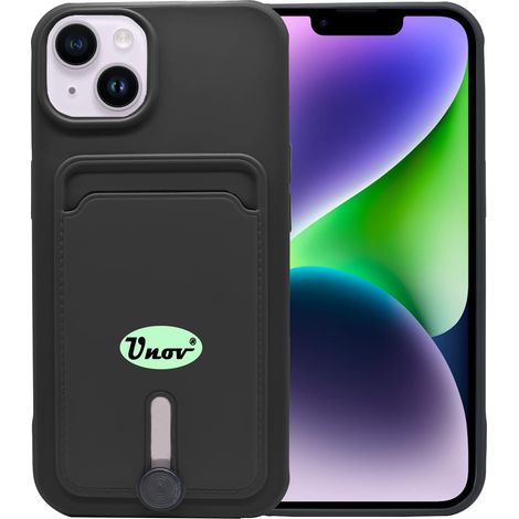 CUSTODIA IN SILICONE PER APPLE IPHONE 13/IPHONE 14 6.1"" CUSTODIA NERA + PORTAFOGLIO (1/5)