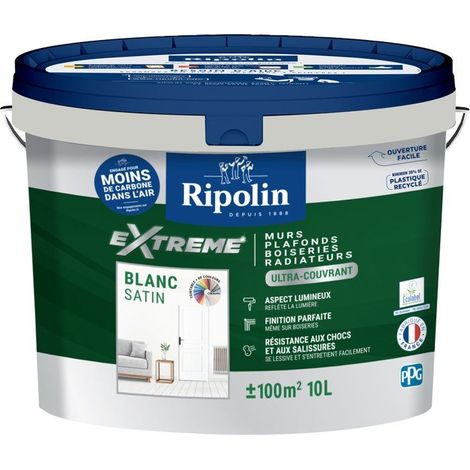 Pintura de pared y techo monocapa satinado blanco 10L Ripolin (1/5)