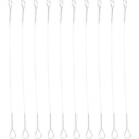 Lot de 10 fils de rechange robustes en acier inoxydable pour trancheuse à fromage, accessoire de cuisine.-14.50X0.40X0.10CM-Silver (1/3)