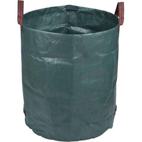 300-Liter-Gartensack, 1 Sack aus geflochtenem PE mit Griffen, wiederverwendbar und faltbar für Grünabfälle