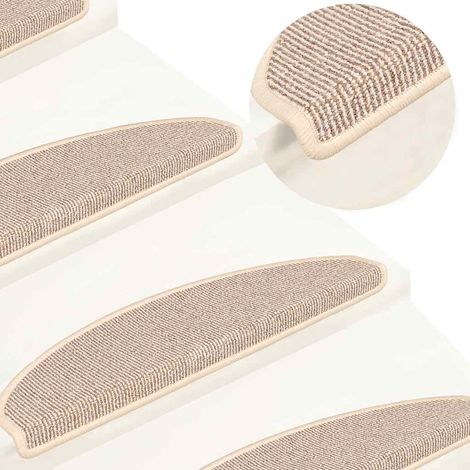 Marches d'escalier, 15 pièces, 65 x 21 x 4 cm, blanches et marron, semi-circulaires, grandes (1/5)