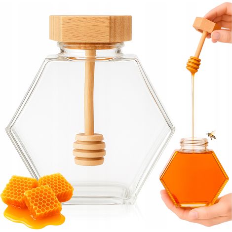 380 ml sechseckiges Glas mit Messlöffel