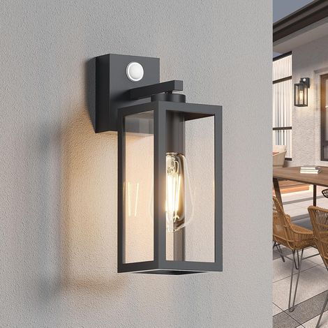 Outdoor Motion Sensor LED Light IP65 Waterproof Wall Lamp, Classic Lantern, Terrace, Garden, Pathways, Stairs, Outdoor Light, Anthracite (1/5)