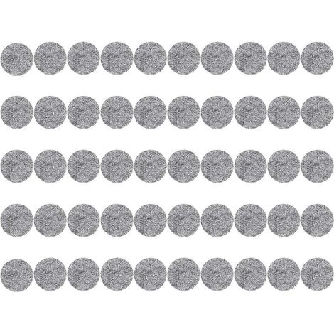Lot de 50 patins ronds en feutre gris pour pieds de table et de chaise. (1/5)
