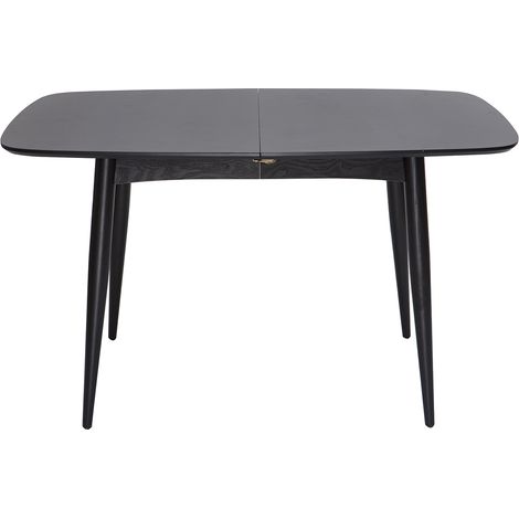 Mesa de comedor extensible madera negra L130-160 cm NORDECO (1/4)