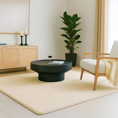 VOUNOT® Teppich Wohnzimmer 160x230 cm, mit Rutschfeste Rückseite & Antirutschmatte Beige