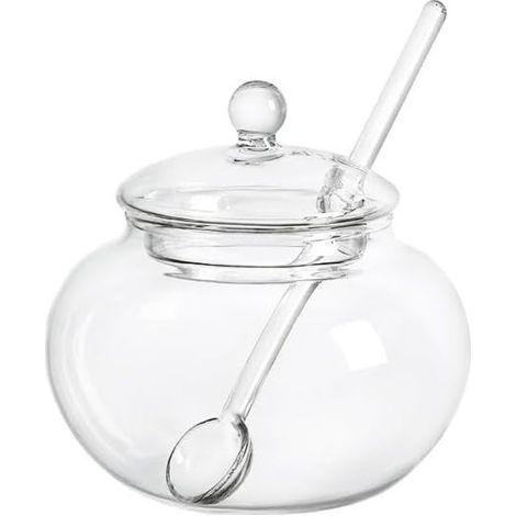 Sucrier en Verre avec Cuillère – Élégant et Transparent – Pour Sucre, Miel ou Édulcorant – Design Moderne (1/5)