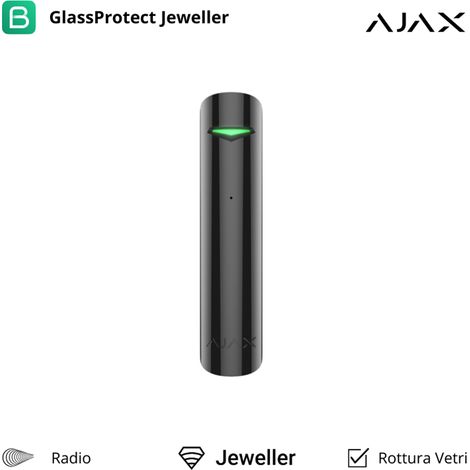 38108 - Jeweller - GlassProtect - Detector de rotura de cristal inalámbrico - color black - Ajax seguridad inalámbrica