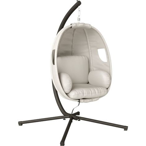 Fauteuil suspendu pliable avec support, coussins épais, hauteur ajustable, ceinture de sécurité, charge maximale 120 kg