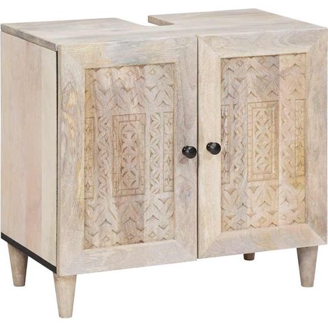 Ensemble de mobilier de salle de bain avec tiroir 3 pcs，Ensemble de meubles de salle de bain Blanc CFW73639 (1/5)