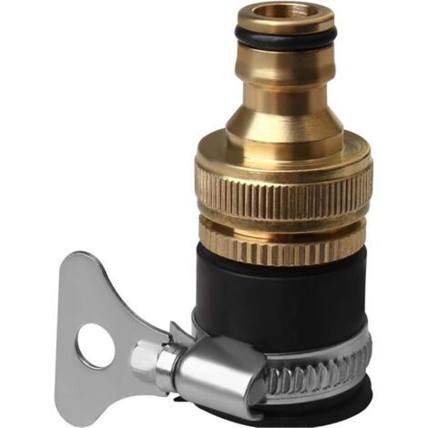 Connecteur de Robinet Rond, Connecteurs de Tuyau en Laiton d'un Diamètre 1/2'' à 3/4'' Adaptateur Universel pour Robinet Tuyau D'Arrosage (1/3)
