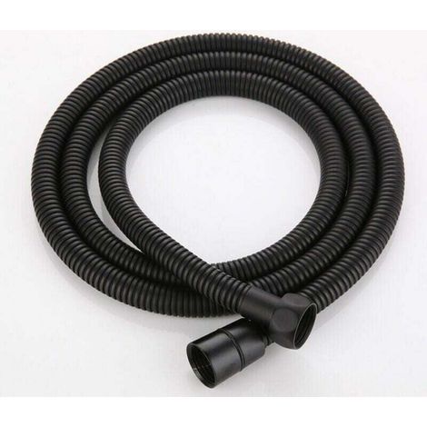 Flexible de Douche 1.5M Noir Mat, Tuyau de Douche Universel en Acier Inoxydable Cable de Douche, Anti-Explosion et Anti-Torsion (1/4)