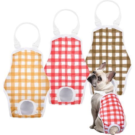 3er-Pack wiederverwendbare, saugfähige und verstellbare Hundewindeln, Größe XS, 3 Stück (1/5)